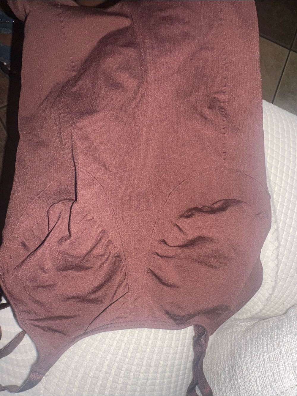 Ribbed Mauve-Brown Tank Top not skims